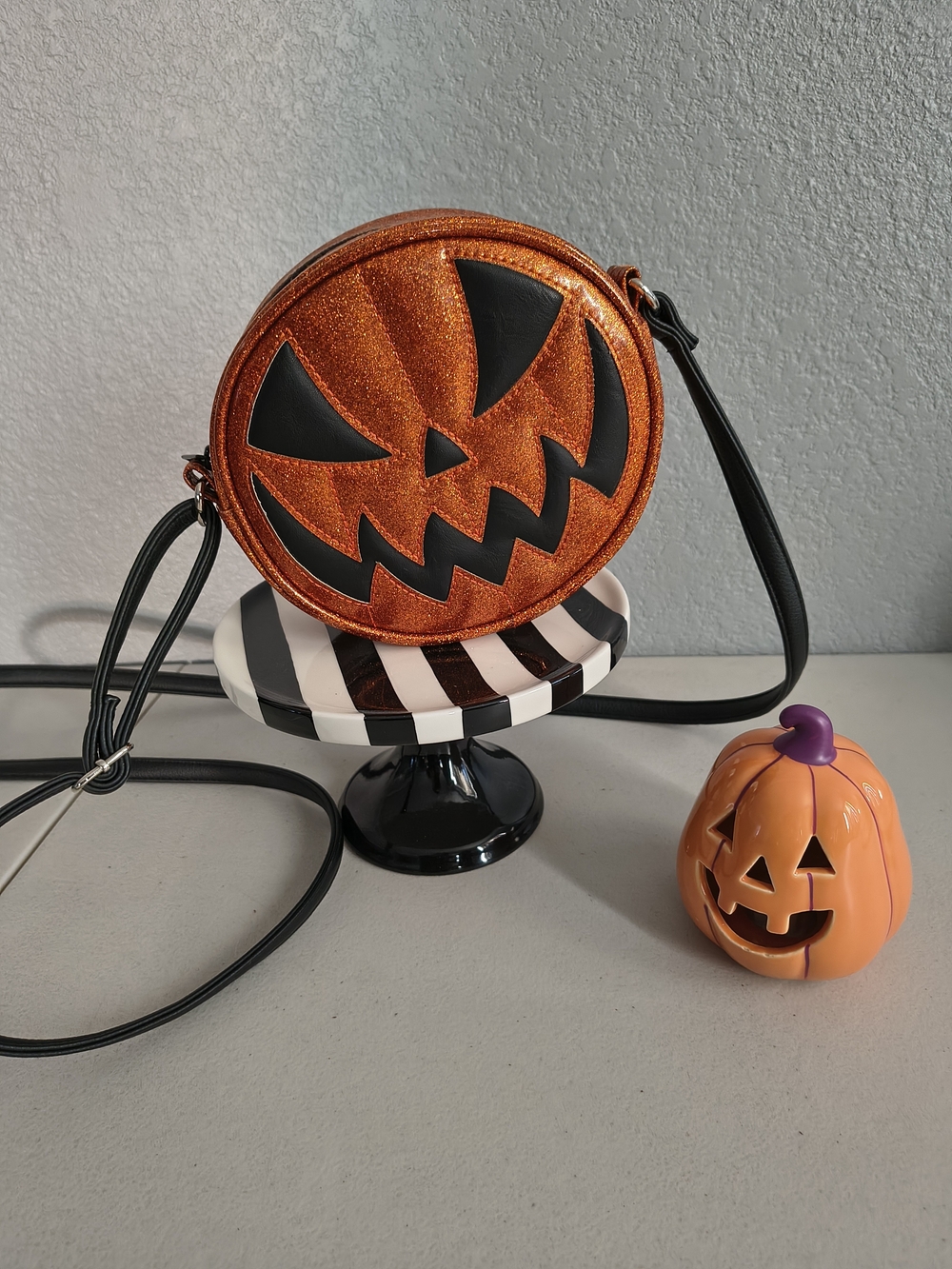 Pumpkin Kult Jack O Lantern Mini Crossbody Bag Purse Orange Black Gift